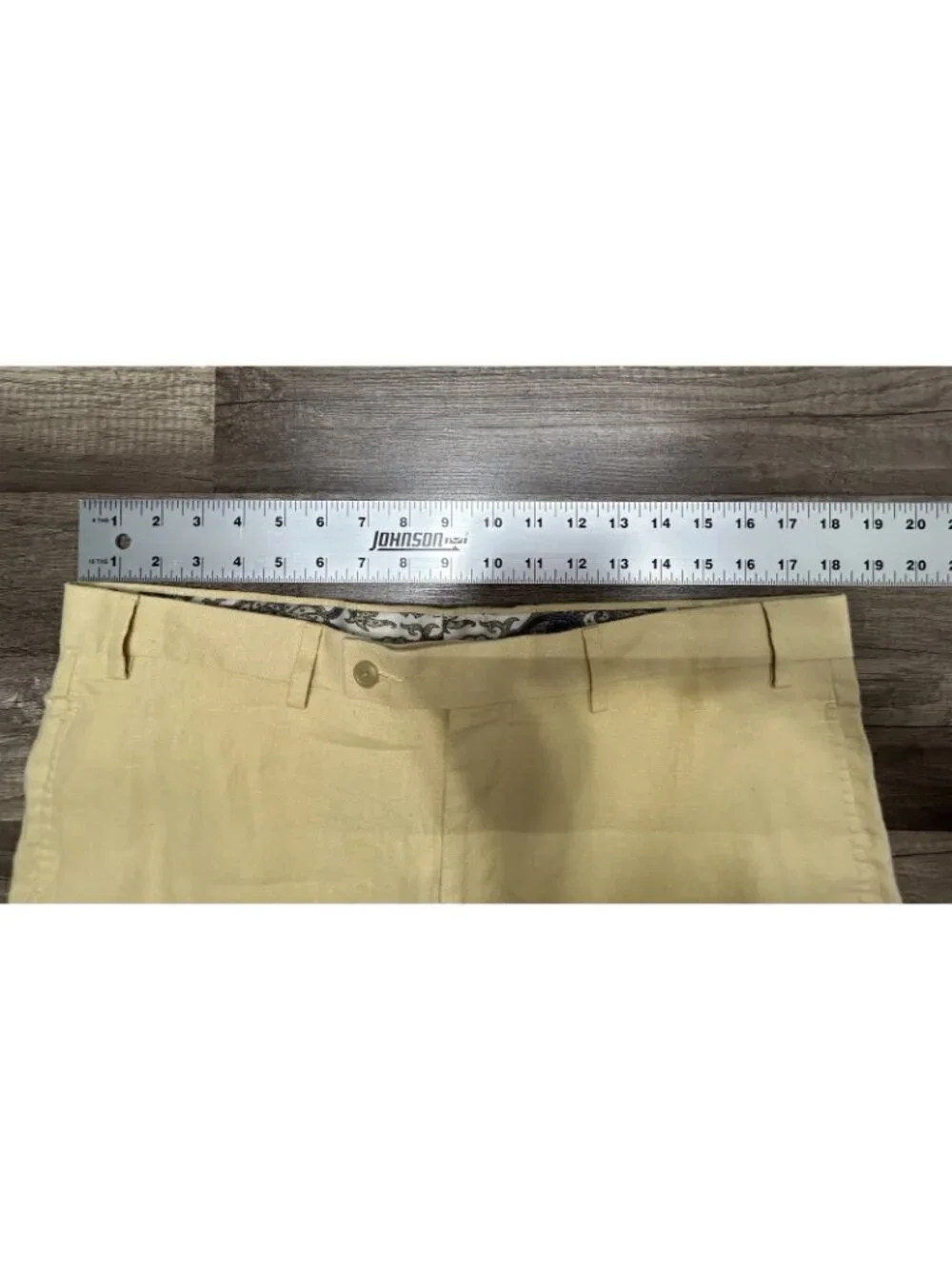 LRL Ralph Lauren Linen Pants Mens 36x32 Yellow Flat Front Straight Resort Beach